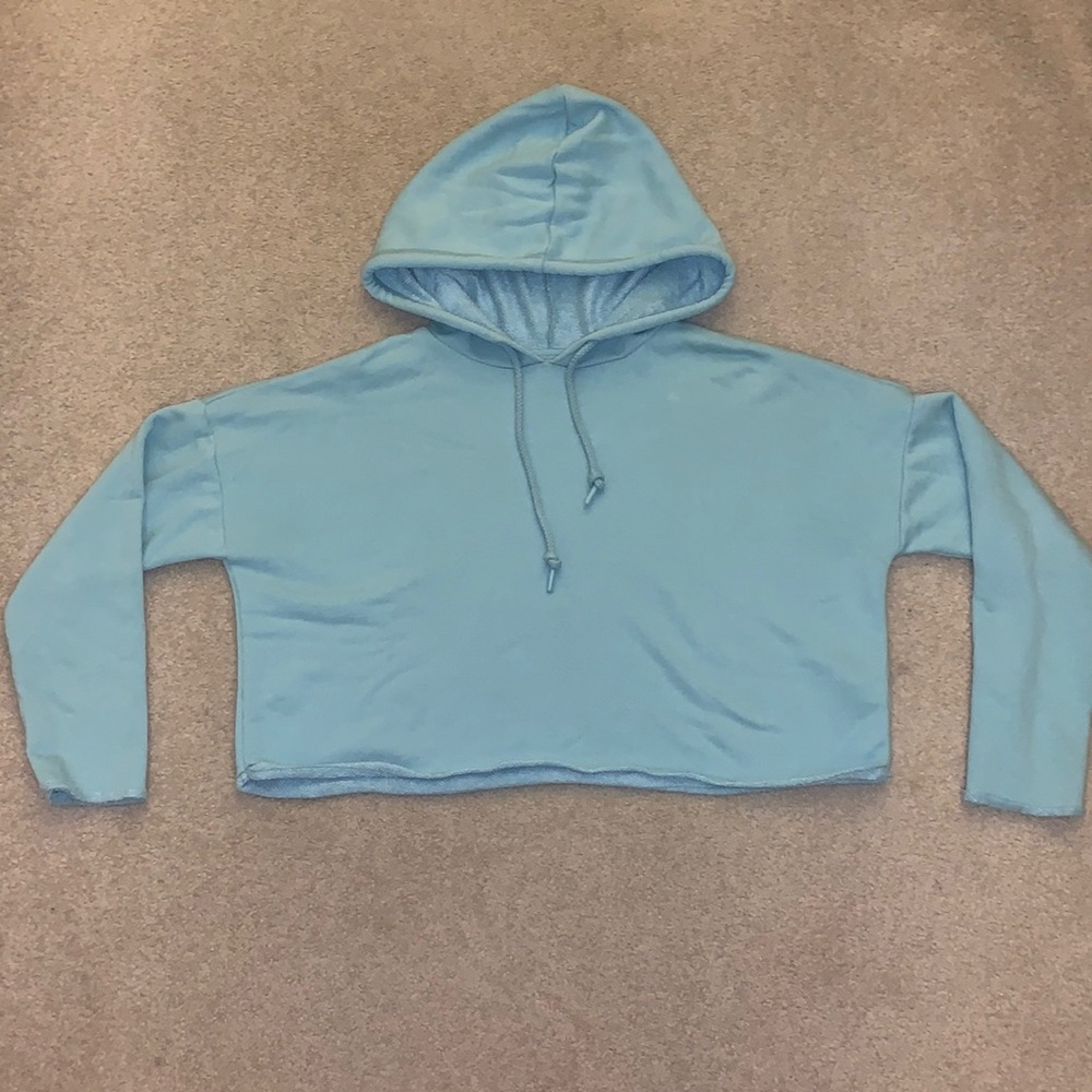 Aerie light blue cropped sweatshirt size S. Used as a bathing suit coverup.
